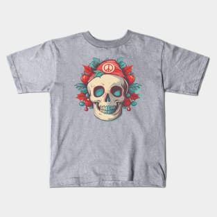 Christmas Santa Skull Peace Kids T-Shirt